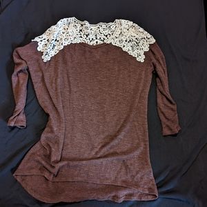 Brown with lace sweater